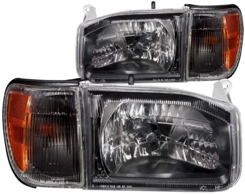 ANZO USA 111051 Crystal Headlight Set w/Corners-Black