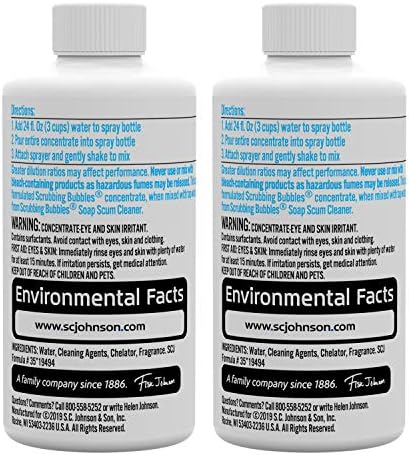 Scrubbing Bubbles Multi Surface Bathroom Cleaner Concentrate, Two 2.9 oz Concentrated Refill Bottles
