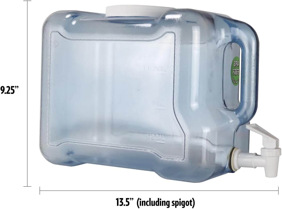 New Wave Enviro Products BPA Free Bottle, 2 Gallon Refrigerator with BPA Free Spigot and Integrated Handle, Refrigerator Dispenser Bottle, light blue