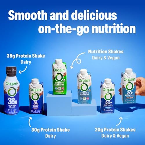 Orgain Organic 20g Vegan High Protein Shake, Chocolate, 11 oz, 12pk