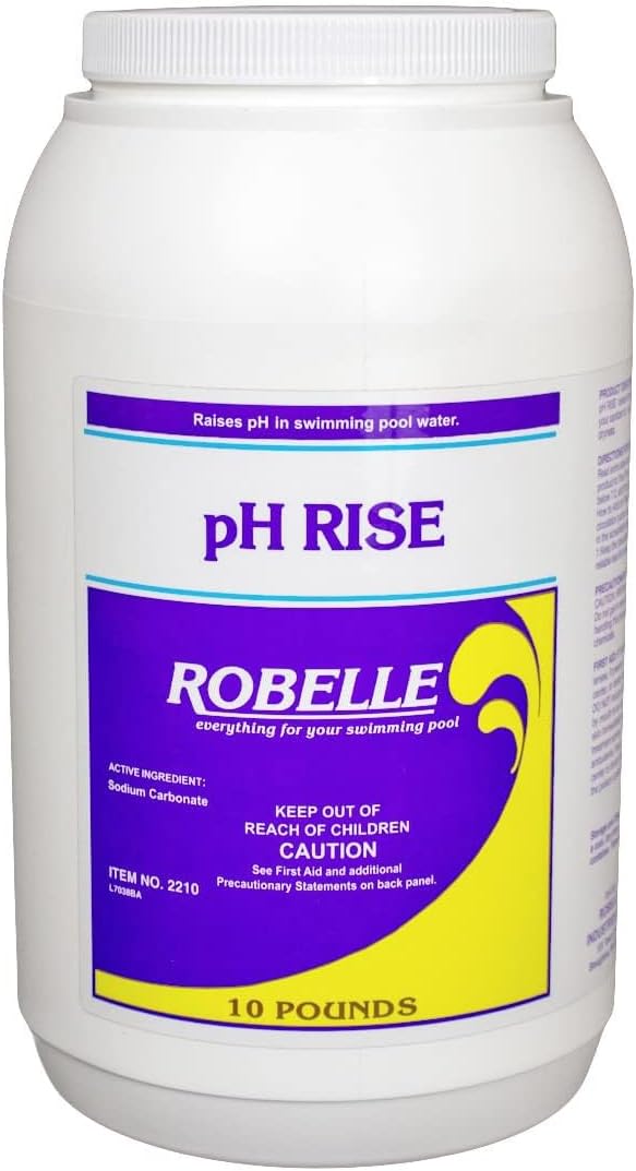 Robelle 10-Pounds Premium pH Up for Swimming Pools, Made in USA | 100% Sodium Carbonate, Raises pH, pH Increaser, Easy To Use, Works Fast
