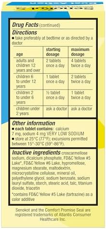 Senokot-S Dual Action 60 Tablets, Natural Vegetable Laxative Ingredient Plus Stool Softener Tablets, Gentle Dependable Overnight Relief of Occasional constipation White