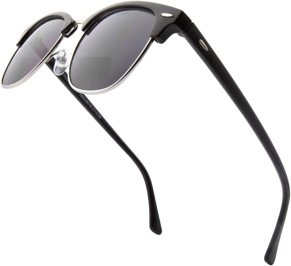 VITENZI Bifocal Sunglasses for Men Women Semi Rimless Reading Sun Tinted Glasses with Readers - Tivoli