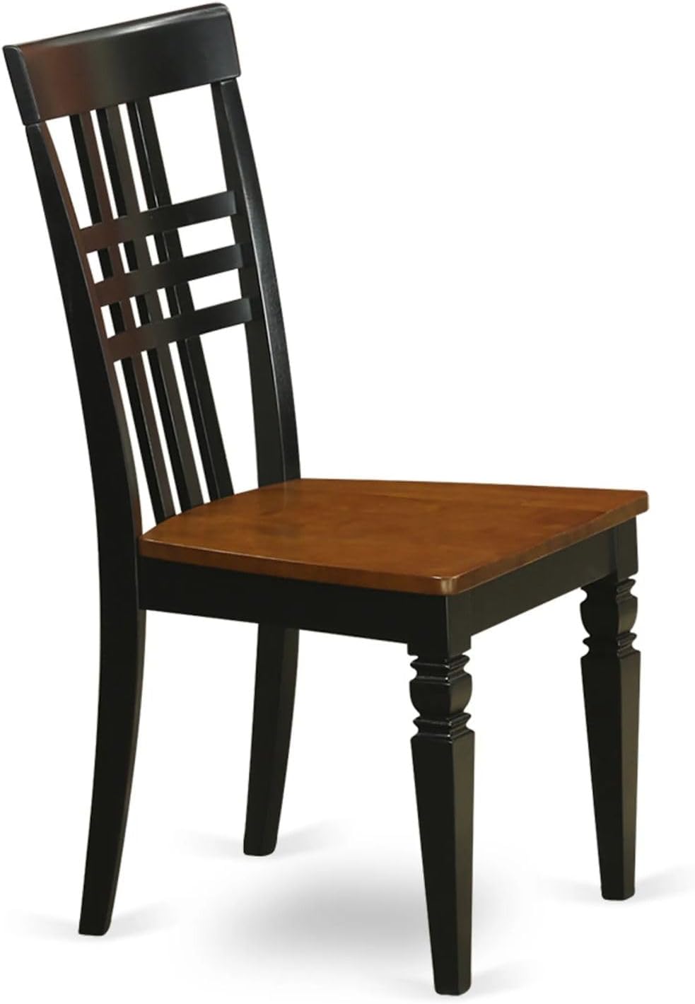 East West Furniture LGC-BCH-W Logan Dining Room Chairs - Stylish Back Solid Wood Seat Chairs, Set of 2, Black & Cherry