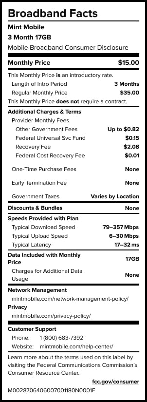 $15/mo. Mint Mobile Phone Plan with 6GB of 5G-4G LTE Data + Unlimited Talk & Text for 3 Months (3-in-1 SIM Card)