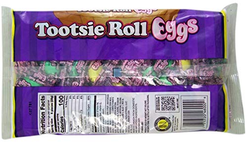 Individually Wrapped Tootsie Roll Candy Eggs, Easter Basket Stuffers, 7.5 Ounce (Single)