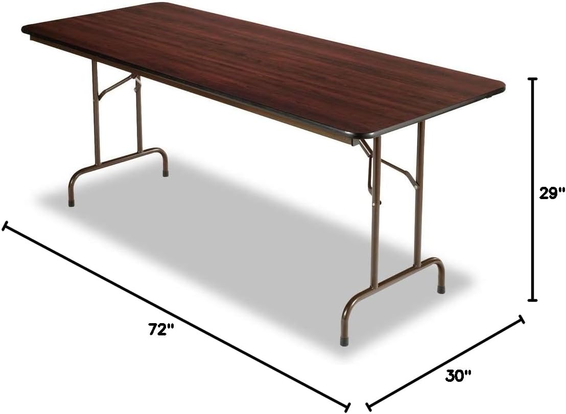 Alera ALEFT727230WA Wood Folding Table, Rectangular, 72w x 30d x 29h, Mahogany