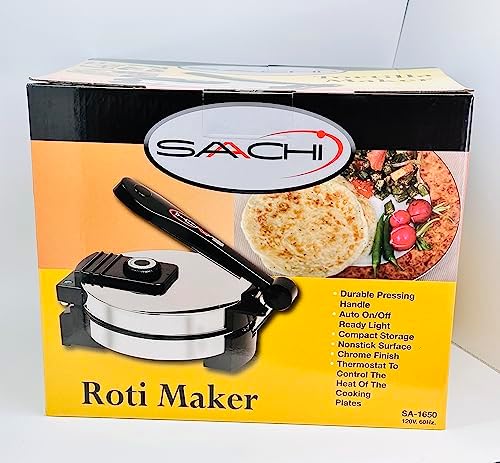 Saachi SA1650 Electric Non-Stick Roti Chapati Flat Bread Wraps/Tortilla Maker with Temperature Control