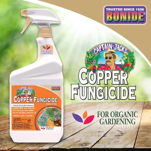Bonide Captain Jack's Copper Fungicide, 32 oz Ready-to-Use Spray for Organic Gardening, Controls Common Diseases | For Organic Gardening, Controls Common Diseases on Plants