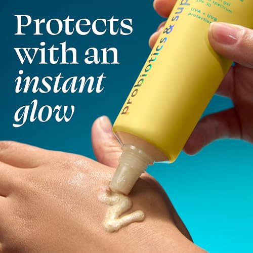 TULA Skin Care Protect + Glow Daily Sunscreen - Gel, Broad Spectrum SPF 30, Skincare-First, Non-Greasy
