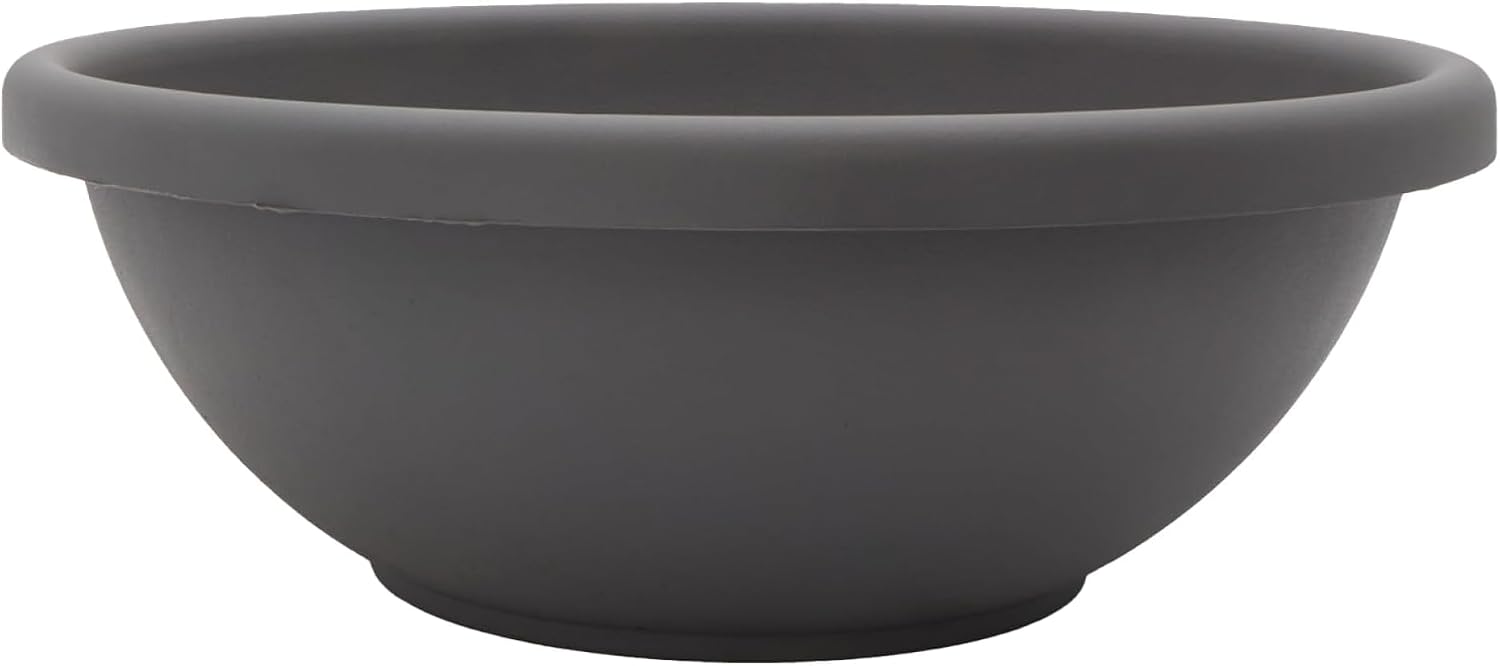 The HC Companies Shallow Planter with Drainage - Contemporary Garden Bowl Planter for Flowers, Herbs & More - Round Succulent Planter Pot for Indoors and Outdoors (20" Clay, Pack of 1)