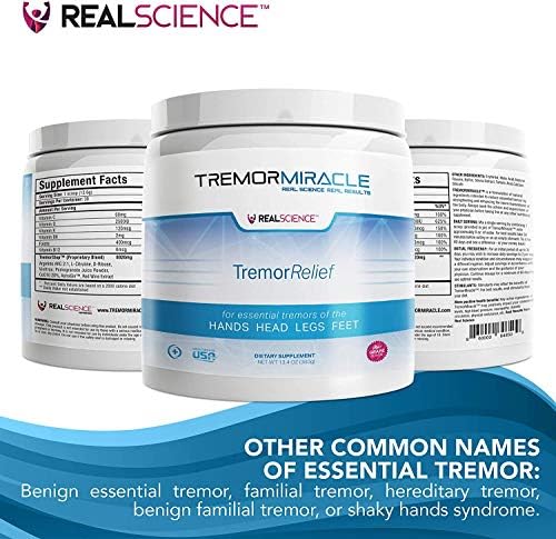 Real Science Nutrition Tremor Miracle - Essential Tremor Herbal Supplement Powder for Hands, Legs, Feet, Head Tremors (13.4 Oz, Grape Flavor) (3)