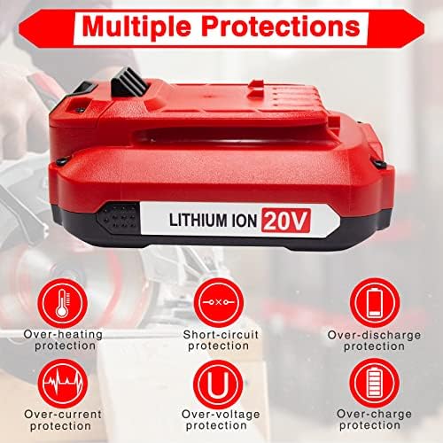DTK 2Pack 3.5Ah Battery Replacement for Craftsman 20V Battery CMCB201 CMCB202 CMCB202-2 CMCB204 CMCB204-2 V20 Cordless Tool Battery