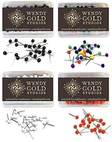 Wendy Gold Studios Classic Push Pin Globe, Ivory - World Travel Globe with Push Pins to Track Your Travels