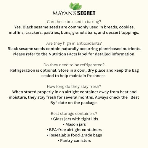 Mayan's Secret - Organic Black Sesame Seeds Raw – USDA Certified, Vegan, Non-GMO
