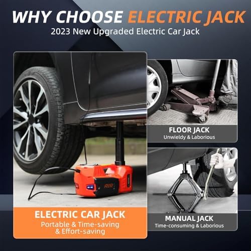 STANDTALL Electric Car Jack 5 Ton 12V Hydraulic Jack, Built-in Inflator