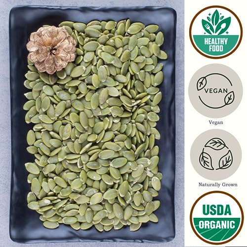 Organic Raw Pumpkin Seeds to Eat 2.8lb - Bulk Unsalted Pepitas No Shell | Whole Natural Snacks for Keto - High in Fiber - USDA Certified | Non-Gmo | Gluten Free | Vegan