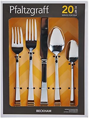 Pfaltzgraff Beckham 20-Piece Stainless Steel Flatware Set, Service for 4