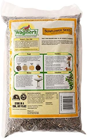 Wagner's 52023 Black Oil Sunflower Seed Wild Bird Food, 5-Pound Bag