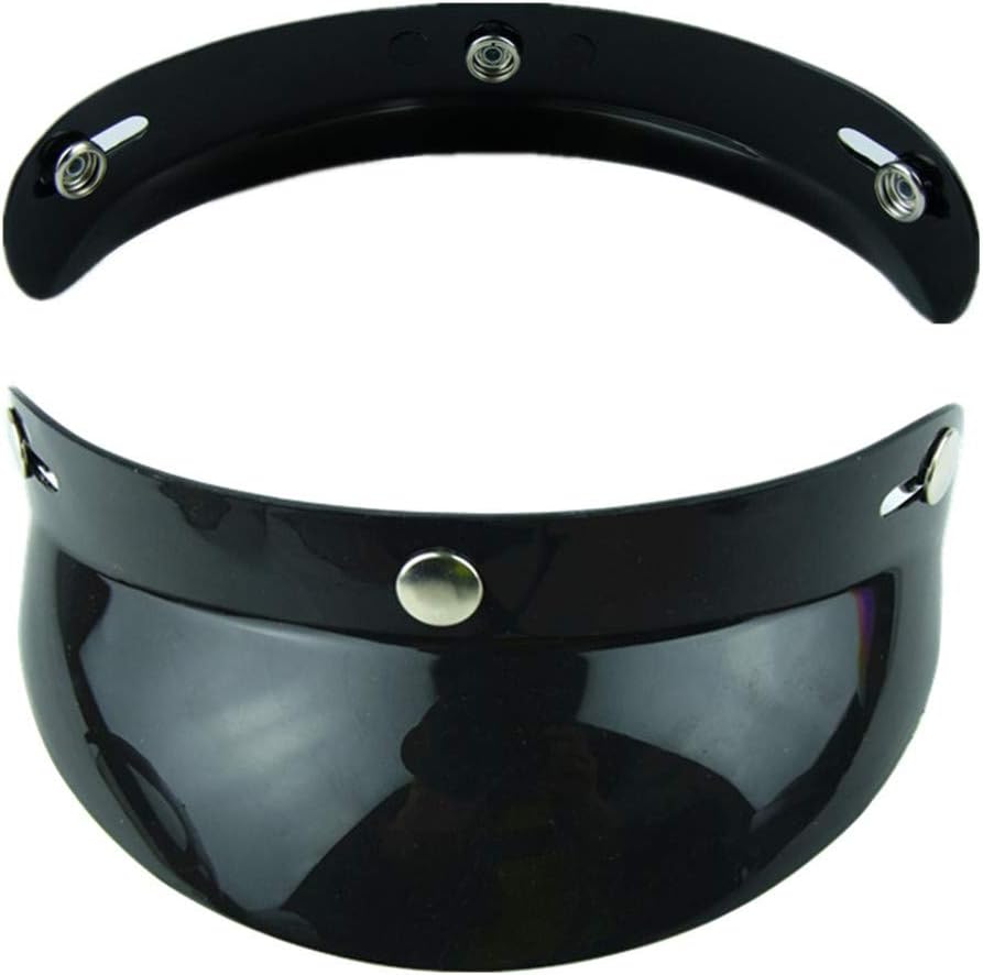 VCOROS Helmet Peak Shield Open Face Retro Motorcycle Helmet Sun Shade Peak | Sun Shade Protector For 3 Snap Helmets, Easy installation and removal