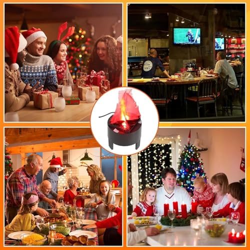 TOPCHANCES 3D LED Fake Fire Flame110v Effect Fake Campfire Decoration, Artificial Flame Effect Light Electronic Fire Fake Flame