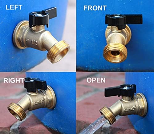 RBS005 Brass Water Container/Rain Barrel Quarter Turn Spigot(LF Compliant, For OPEN TOP BARRELS)