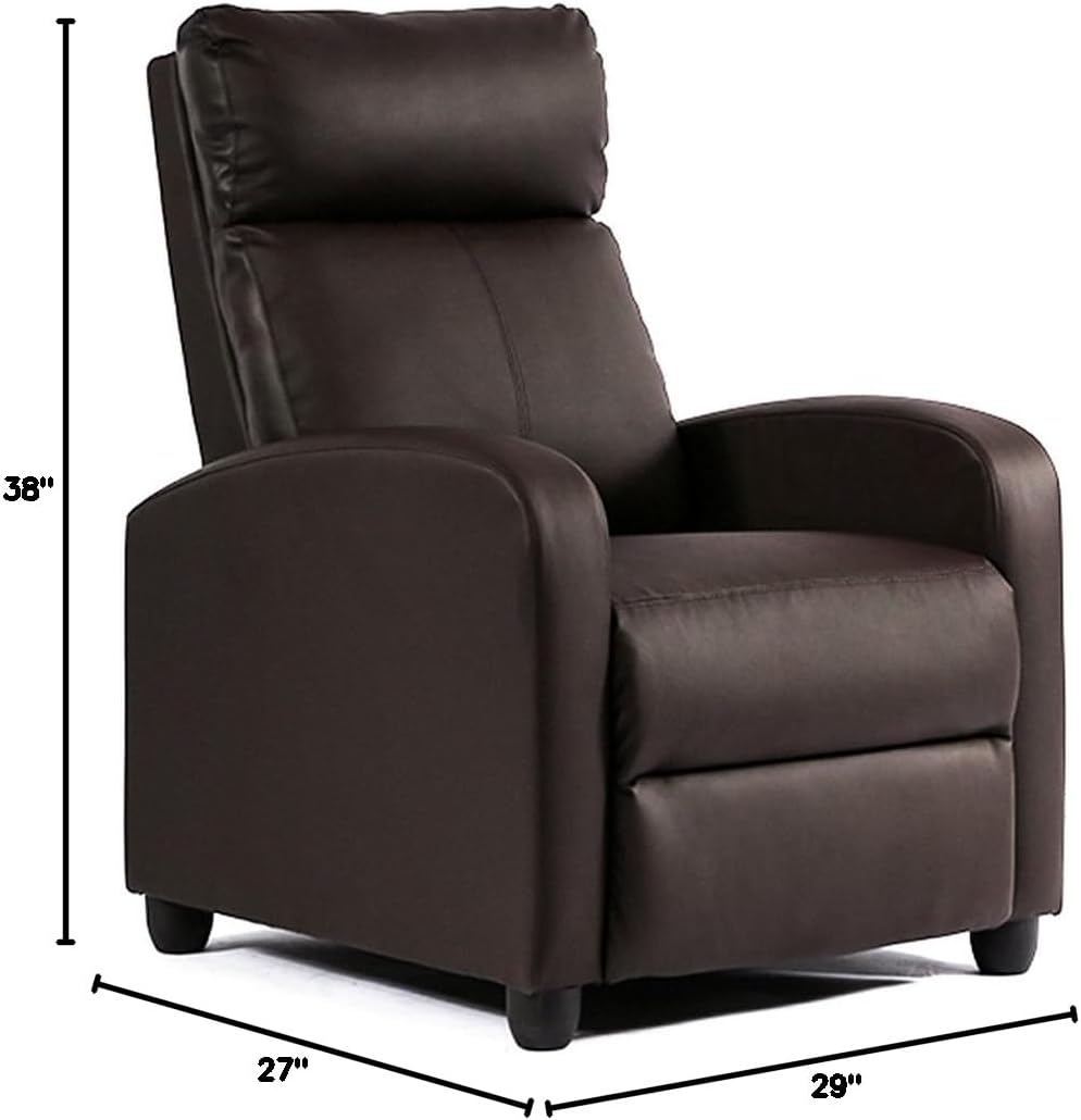 FDW | Recliner Chair | with 2 Point Massage Function | Black, PU Leather