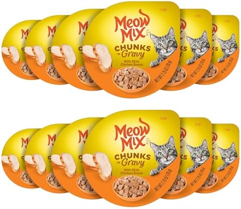 Meow Mix Seafood Favorites, Wet Food Variety Pack, 12 Cups
