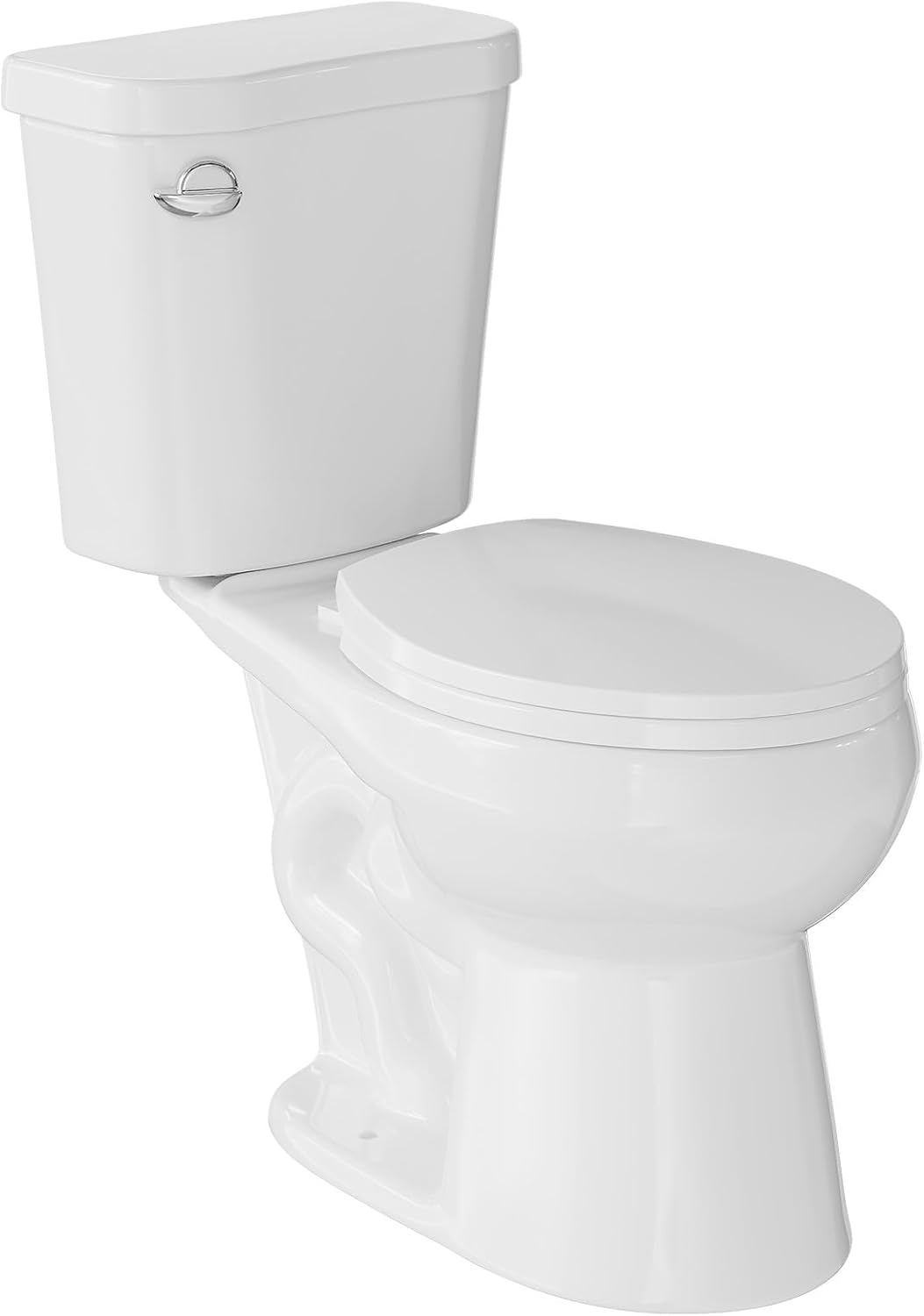 Two-Piece Toilets for Bathrooms, Comfort ADA Toilet with 19" Height, Elongated with Soft Close Seat, Power Flush 1.28 GPF