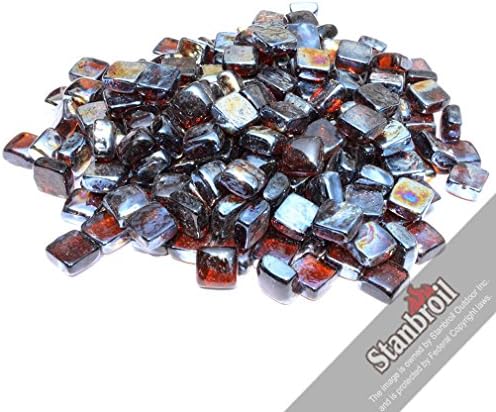 Stanbroil 10-Pound Fire Glass Cubes 1 inch, Crystal Ice Reflective | Fire Glass for Fireplace Fire Pit