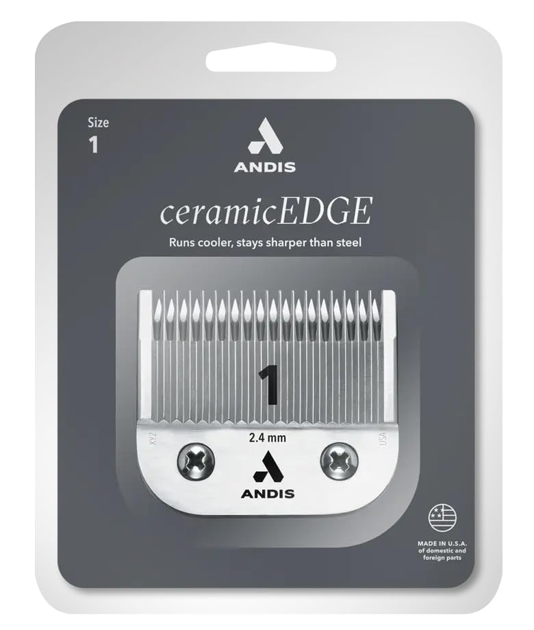Andis 64465 CeramicEdge Carbon-Infused Detachable Blade, Size 1, 3/32in Cut | Fits AGC, BDC, BGC, BGR, DBLC, MBG & SMC clippers