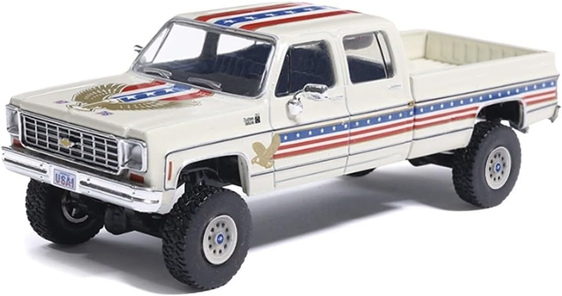 Diecast Compatible with IXO Models 1976 Chevy Custom Deluxe K30 FleetSide Squarebody July 4th Exclusive 1:64 Scale