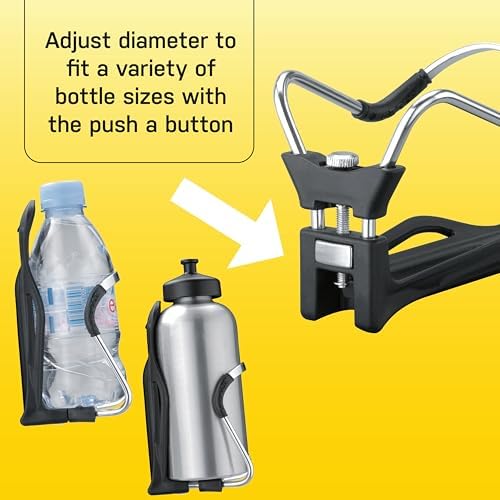 Topeak Modula Cage II Adjustable Water Bottle Holder – Fits 63–74mm (2.5”–2.9”), Aluminum & Plastic Build, Quick Button Adjustment