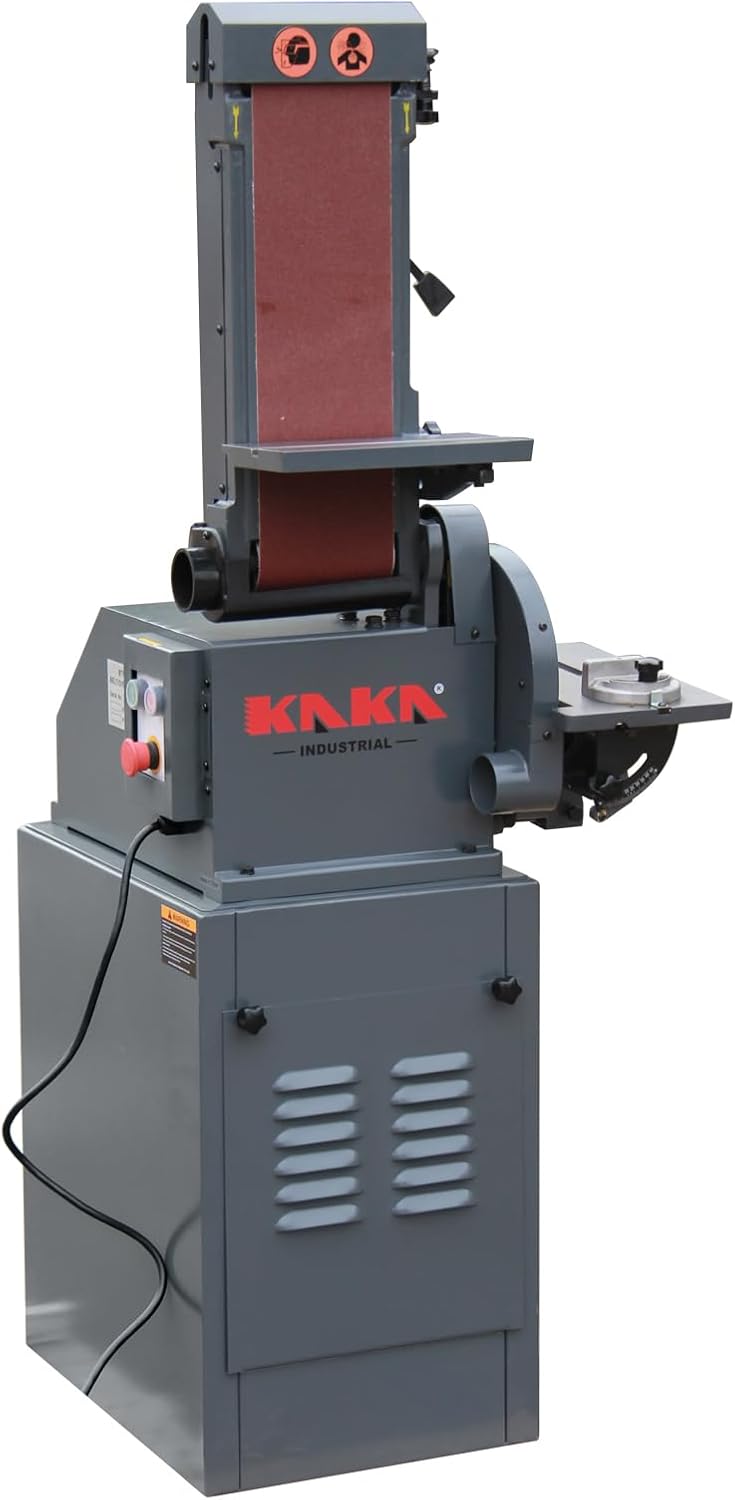 4 x 24 Belt & Oscillating Spindle Sander, KAKA INDUSTRIAL WS-100D | 5 sanding sleeves included