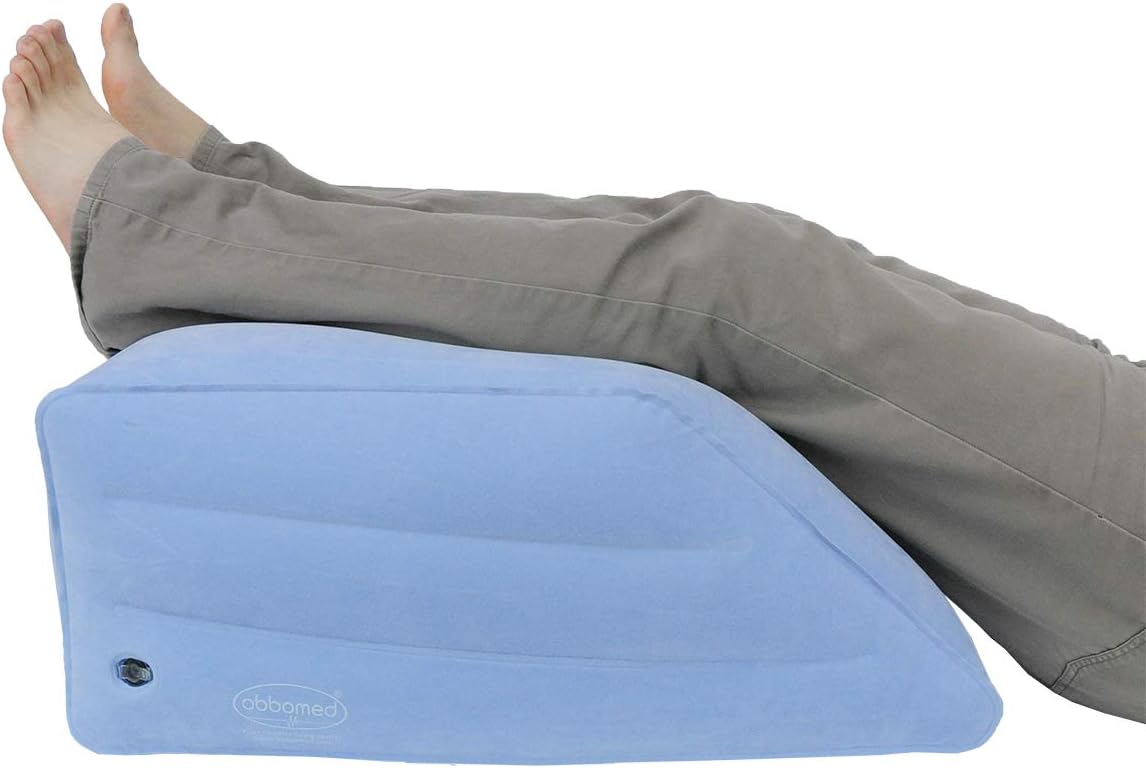 HR-7740, New & Handy Valve, Inflatable Leg Rest Lifter Bed Wedge Cushion/Pillow, Velour Surface Finish for Post-Surgery, Pain Relief, Foot