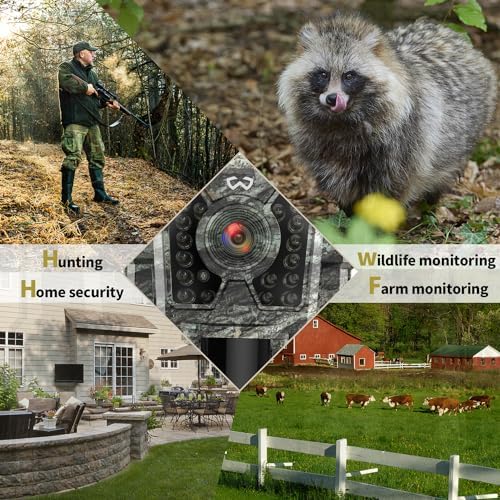 WOSODA Mini Trail Camera 4 Pack 30MP 1080P HD, Game Cam with SD Card