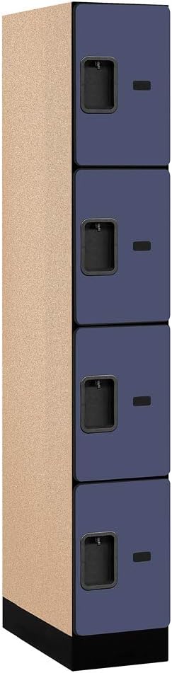 Salsbury Industries Four Tier Designer Wood Locker, Mahogany, 6' 3" x 18"