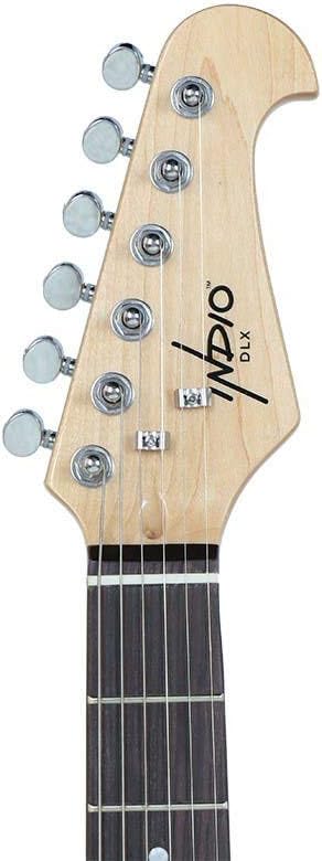 Monoprice Indio Series, 6-String Offset DLX Plus Alder Electric Guitar - Right Handed, With Gig Bag, Blue, OS40