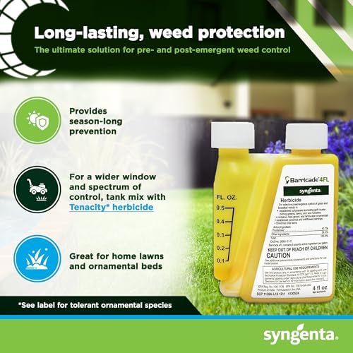 Barricade 4FL Herbicide Concentrate - Preemergent Weed Control - Long Lasting Broadleaf Weed Prevention for Lawns, Turf Grass, Ornamentals, and More