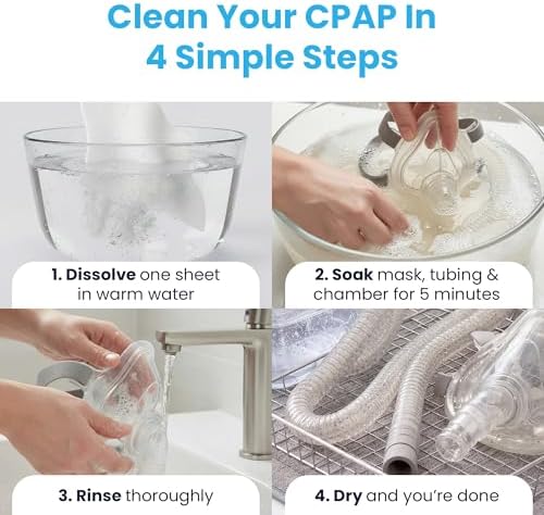 PAPMD CPAP Dissolvable Cleaning Sheets Pro, Light-Moderate Buildup | 30 PCS | Unscented & Dissolvable CPAP cleaning supplies for mask, hose & chamber. Unscented soak & rinse — no scrubbing, no residue.