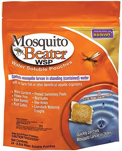 Bonide Mosquito Beater Water Soluble Pouches, Pack of 24 Pouches | Control Mosquito Larvae in Standing Water, Won't Harm Fish