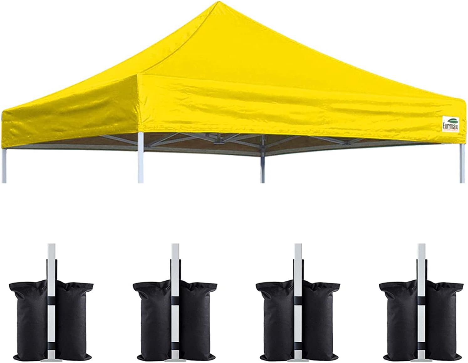 Eurmax USA 10x10 Pop Up Canopy Replacement Top,Universal Instant Canopy Cover ONLY,Heavy Duty UPF 50+ UV Protection,Water & Wind Resistant Tarp,30+ Colors Available,Bonus 4 Sand Bags (White)