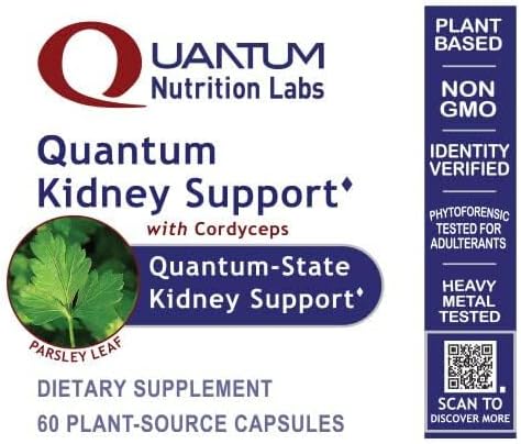 Quantum Nutrition Labs Kidney Support - Kidney Health Supplement, Natural Antioxidant Support for Men and Women with Cranberry, Rhodiola Rosea