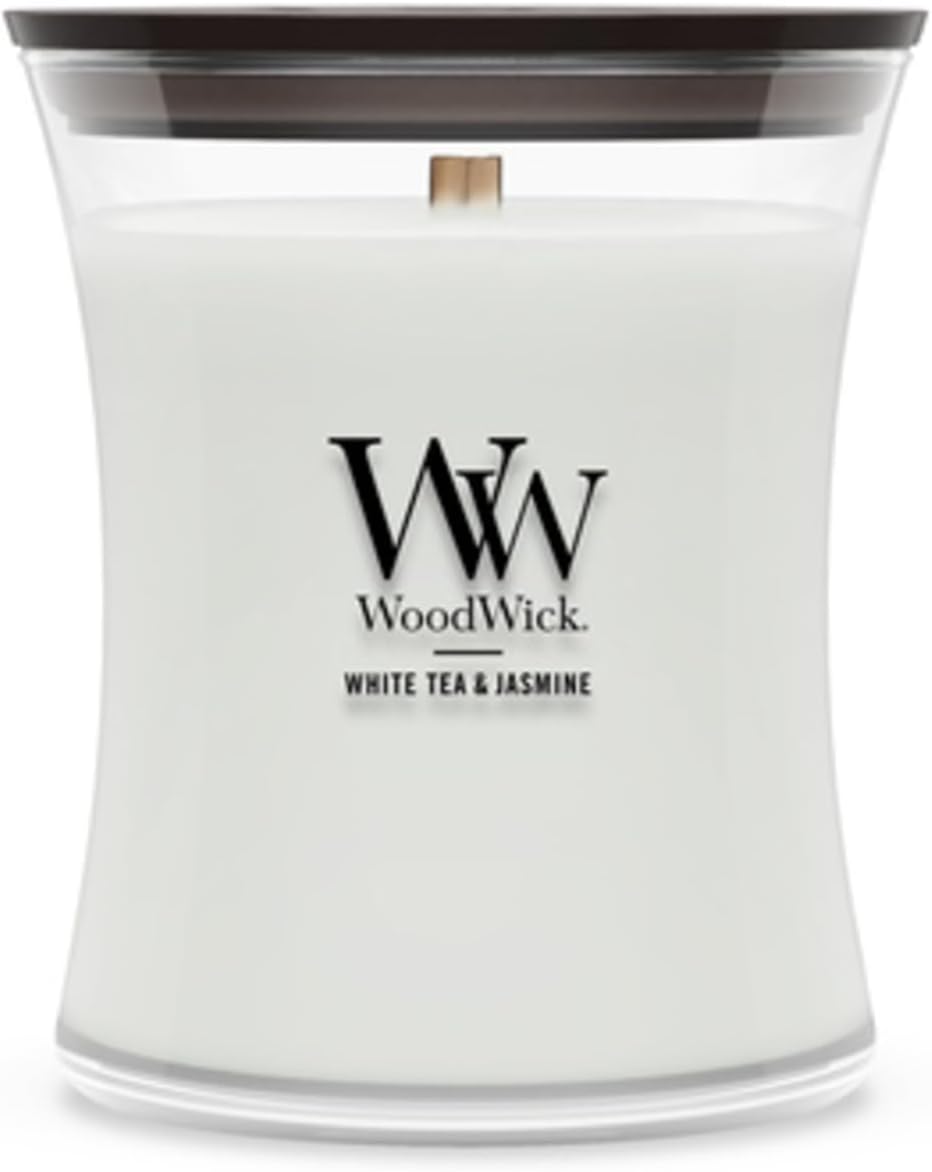 WoodWick Lavender Spa Gifts for Women and Men, 9.7 oz Medium Hourglass Candle with Crackling Wick