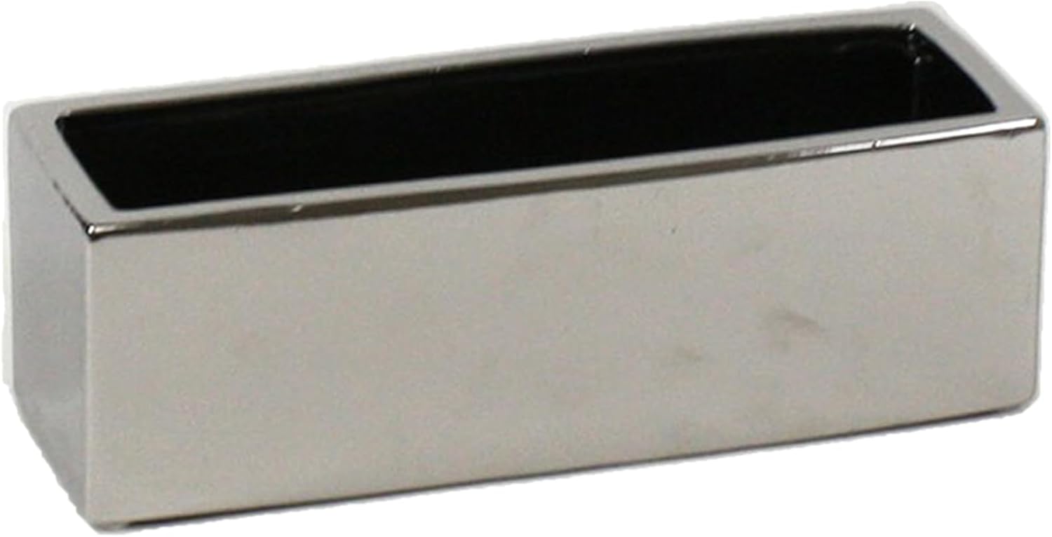 WGVI Long Rectangle Ceramic Planter Vase in White 14" x 4" x 4"H, Rectangular Box Block Terrarium Pot, Flower Arrangement, Tabletop Centerpiece
