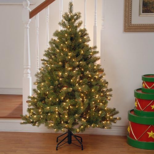 National Tree Company 7.5ft Pre-Lit Downswept Douglas Fir Christmas Tree | 750 Clear Lights, 1,867 Tips, Includes Stand, Artificial, Green