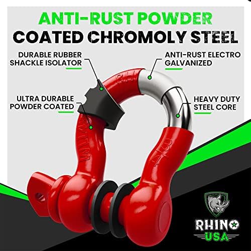 Rhino USA D Ring Shackles (2-Pack) - 41,850lb Break Strength
