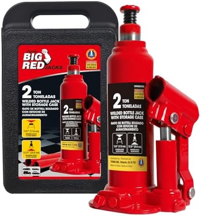 Torin T90413 Big Red Hydraulic Bottle Jack with Carrying Case, 4 Ton (8,000 lb) Capacity