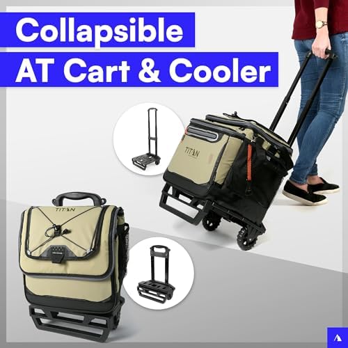 Titan by Arctic Zone Deep Freeze Wheeled Cooler - 60 Can Rolling Cooler with Deep Freeze Insulation and Detachable All-Terrain Cart with Wheels