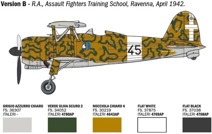 Italeri Fiat Cr.42 Falco Assault/Night Fighter 1:48 Diecast Model Kit